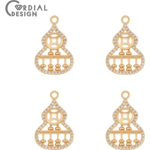 Cordial Design 40Pcs 15*23MM CZ Charms/Jewelry Findings & Components/DIY Connector/Hand Made/Jewelry Accessories/Earrings Making