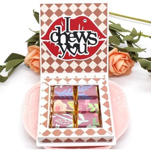 Chocolate Favor Shadow Box Metal Cutting Dies Stencils for DIY Scrapbooking Decorative Embossing DIY Paper Cards