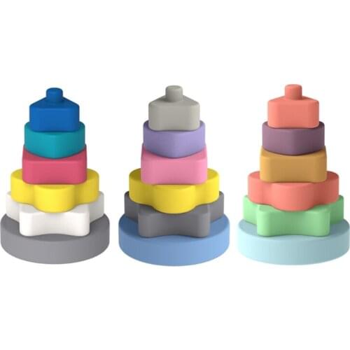Stacking Nesting Circle Stacker Silicone Circle Stacker Early Educational Learning Toy for Toddler Kids Gift for Toddler