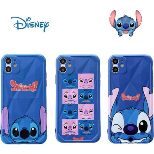 Disney Stitch Cartoon Couple Mobile Shell Silicone Photo Frame Lingge Soft Shell for Iphone 7 8Plus X Xr Xs Max 11 Promax