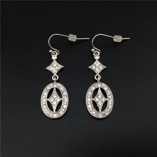 Women Special store silver Rhinestone Retro bride metal drop pendant hanging Earrings brincos female earing