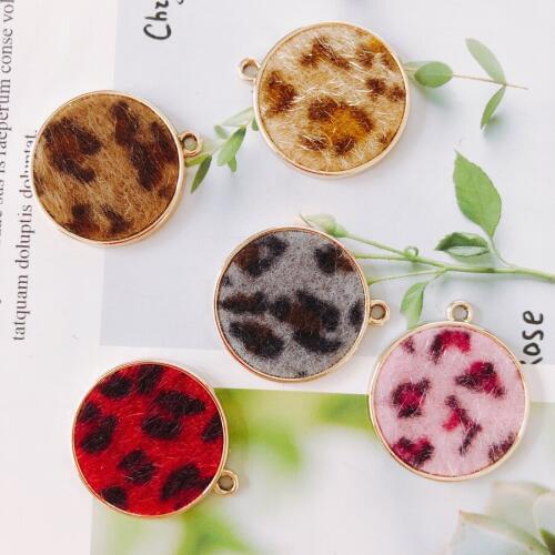 Alloy Round Pendant Necklace Charms DIY Material Jewelry Earring Accessories