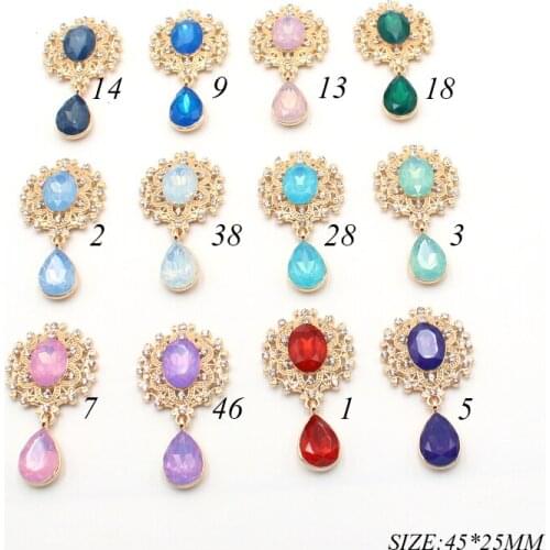 Alloy Rhinestone Pendant Sewing Buttons10Pcs/Lot 25*45mm Used for Party, Home Party,Brooch Accessory Decoration Craft Supplies