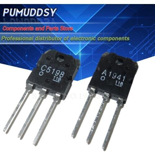 10PCS 5pairs 2SC5198 2SA1941 TO3P (5PCS A1941 + 5PCS C5198) TO-3P Transistor authentic