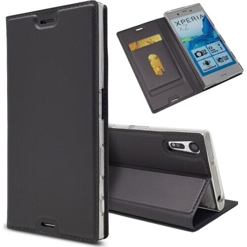 Ultra Slim Magnetic Case For Sony Xperia XZ XZs Flip Stand Cover with card slots Fundas Protective Shell