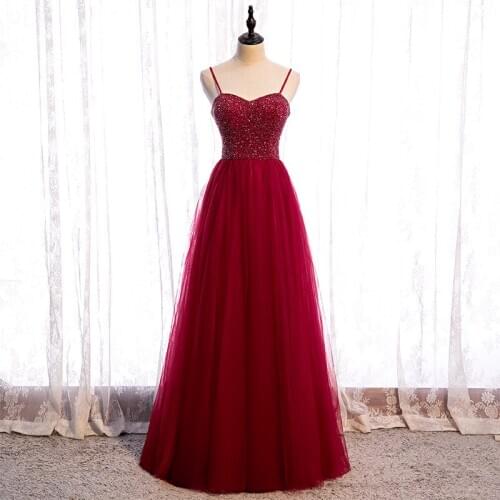 Sweetheart Long Evening Dress 2021 For Women A-Line Tulle Vintage Simple Beaded Formal Gown