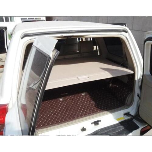 High Quality Rear Trunk Security Screen Privacy Shield Cargo Cover For Nissan Patrol Y61 1998-2009 (Black/Beige)