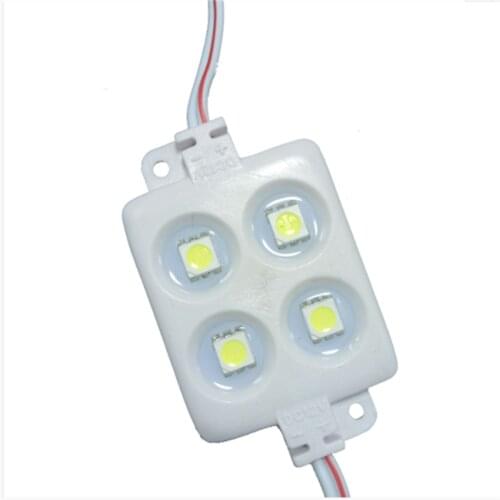 YANGMIN Free Shipping 100pcs/lot DC12V high power 1W SMD5050 sign 4 leds advertising injection led module 3 years warranty