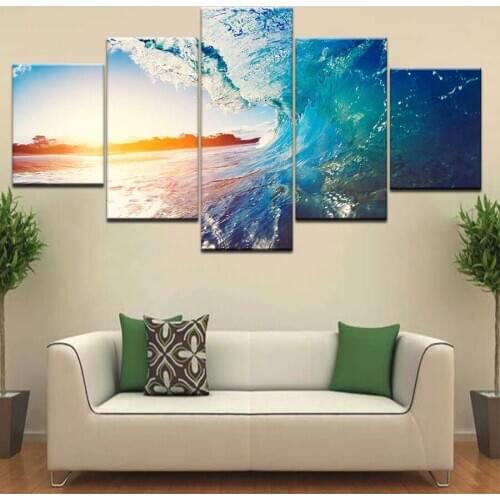 Sunset wave scenery Diamond Painting 5 Piece Diy Full Square Round Drill Diamond Embroidery Sale Mosaic Home Decoration AA2555