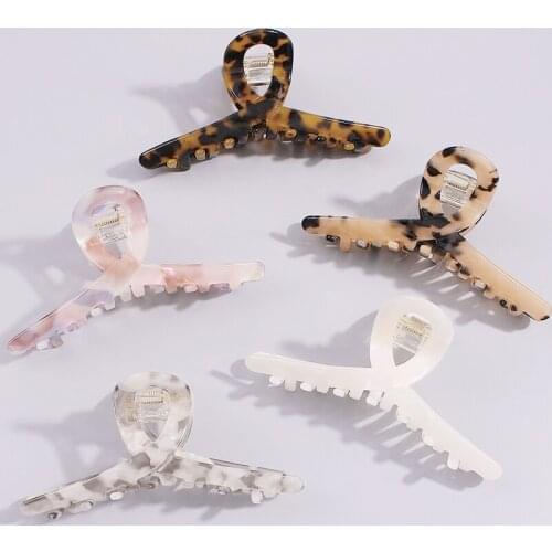 5 PCS Korea Large Shark Hair Clip Leopard Resin Hair Claw Bath Hair Catch Hairpin For Women Hair Accessories Hair Style Making