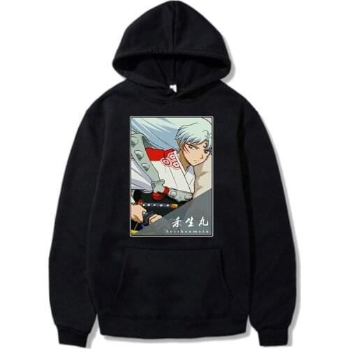 Japanese Anime Inuyasha Hoodies Unisex Hooded Casual Pullovers Comfortable Sweatshirts Tops for Women Men Spring Autumn