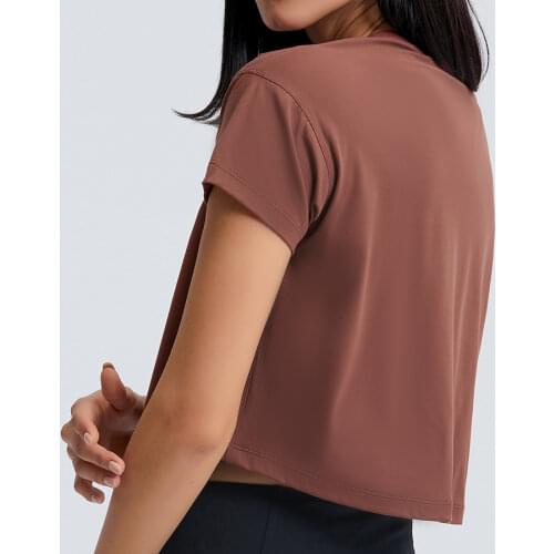 Nepoagym COURAGE Lightweight Brushed Womens Summer Tops Short Sleeve Crop Casual Woman Top Shirts Loose Fit Workout T-shirts