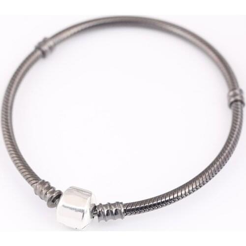Original 925 sterling silver Snake chain bracelet for women diy charm beads fashion jewelry