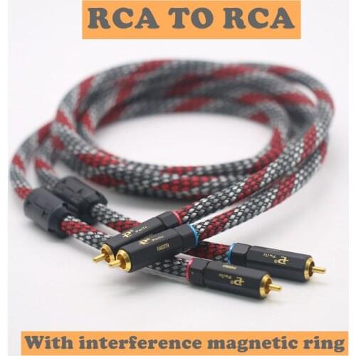 Monster 500 oxygen-free copper fever grade audio signal line double RCA plug tube amplifier power amplifier double lotus line