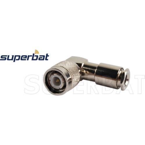 Superbat 10pcs TNC Clamp Male Plug Right Angle RF Coaxial Connector for Coaxial Cable RG58 RG142,LMR195