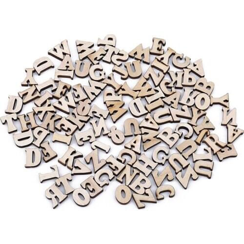 100pcs/pack Childrens English Alphabet Educational Toys Kids Diy Early Language Learning Printing Wood Chips
