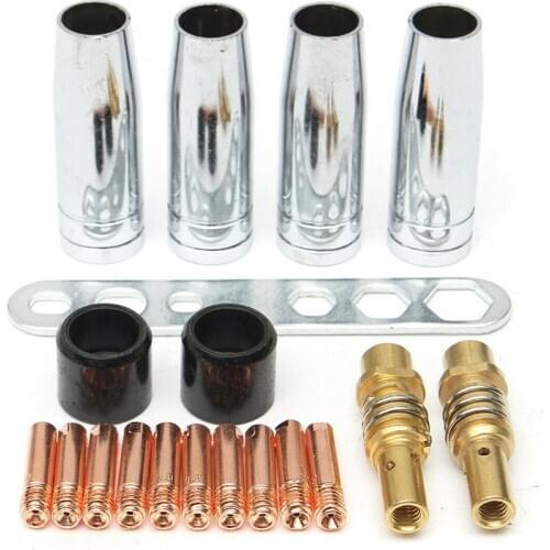 19Pcs Welding Torch MB15/150 Part Kits Accessories Nozzle Insulating Sleeve