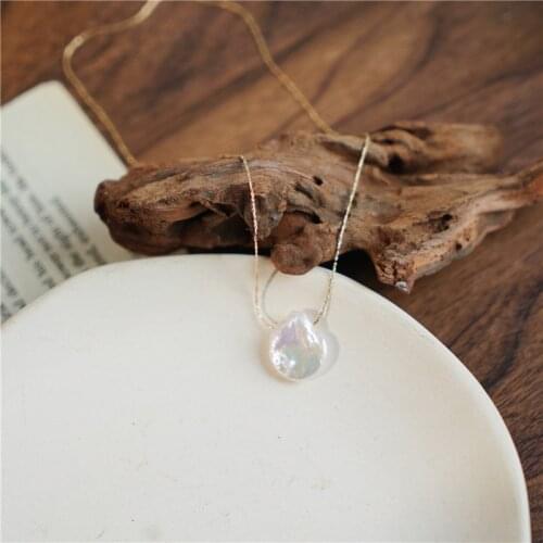 2021 New 14KGF Baroque Natural Freshwater Pearl Necklaces Chain Necklaces for Women French Necklace