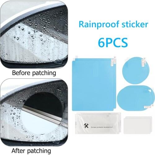 6pcs Car Door Rearview Mirror Window Anti Fog Protective Film Auto Accessories Car Side Window Protective Film