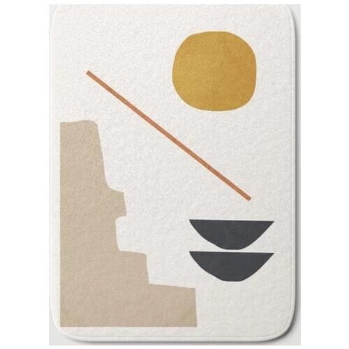 HOT Bathroom Rugs Abstract Minimal Bath Mat Flannel Absorbent Non Slip Doormat for Entrance Door