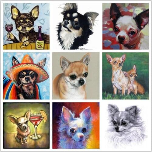5D Full Square Round DIY Diamond Painting Animal Dog Cross Stitch Embroidery Mosaic Home Wedding Decoration Birthday Gift
