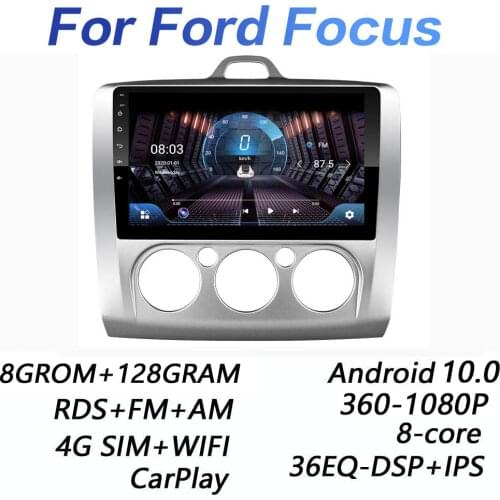 4G+64G DSP 2 din Android 9.0 4G NET Car Radio Multimedia Video Player for Ford Focus EXI MT MK2 MK3 04-11 WiFi FM AM carplay