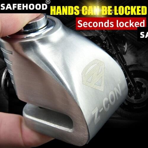 Free Shipping waterproof motorcycle Scooter alarm lock bike lock security anti-theft lock moto disc brake lock 304 stainless ste