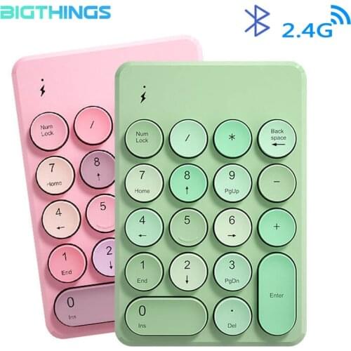 Wireless Numeric Keyboard Bluetooth Keypad Mini Numpad Mix Color Candy Protable For Laptop PC Computer Windows Teclados