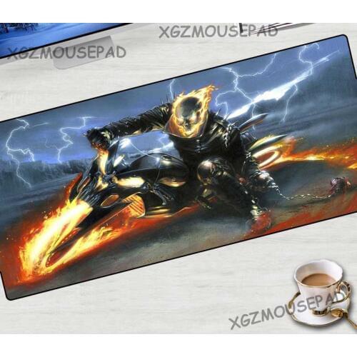 XGZ Large Mouse Pad Black Lock Edge Devil Motorcycle Movie Office Computer Desk Mat Rubber Non-slip Custom Fashion Coasters