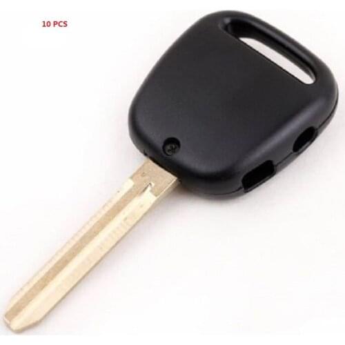 KEYECU 10 PCS*New Remote Key Shell Case Fob Side 2 Button Uncut TOY43 Blade for TOYOTA Carina Estima Harrier With Logo