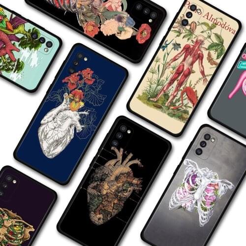 Phone Case for Samsung Galaxy A51 A71 A32 A72 5G A21s A11 A01 A91 A31 A41 A02 A02s A42 Soft Cover Human anatomy