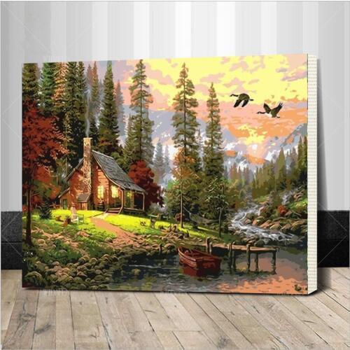 DIY Oil Painting By Numbers Frame Drawing Kits Paint On Canvas Home Wall Art Picture Unique Gift