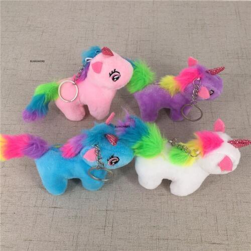 4Colors/LOT Horse Stuffed Toy , Little 6CM Animal Pendant Plush Doll