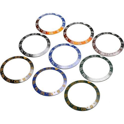 38mm Ceramic Bezel Watch Face Bezel Insert Fit 40mm Automatic Movement Watch Replacement Accessories