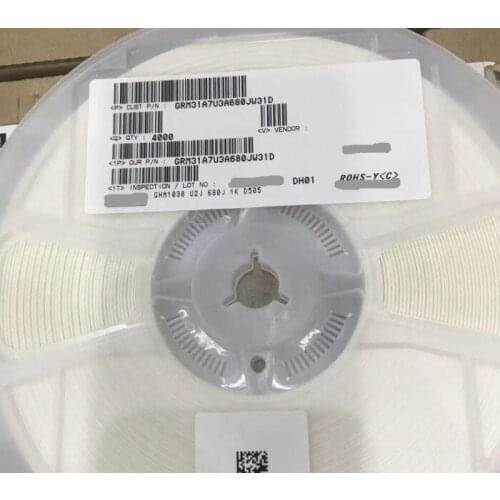 GRM31AR72J102KW01D SMD MLCC 1206 1nF(102) ±10% 630V Ceramic Capacitor GRM31A7U3A680JW31D SMD MLCC 1206 68pF ±5% DC1kV Ceramic