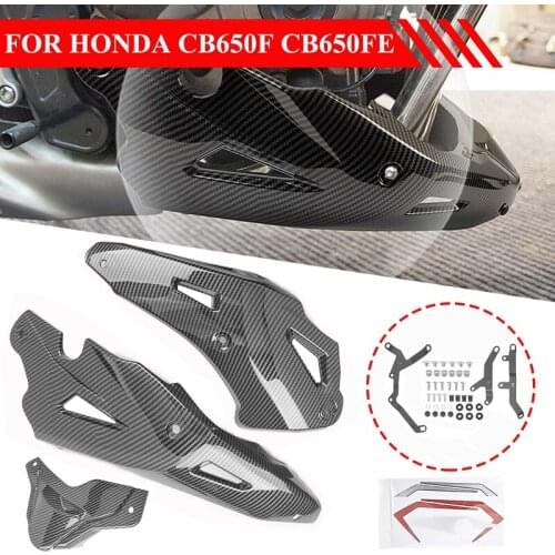 Motorcycle Engine Lower Fairing Front Spoiler Air Dam Cover Protector for Honda CB650F CB650FE 2014-2021 Carbon Fiber