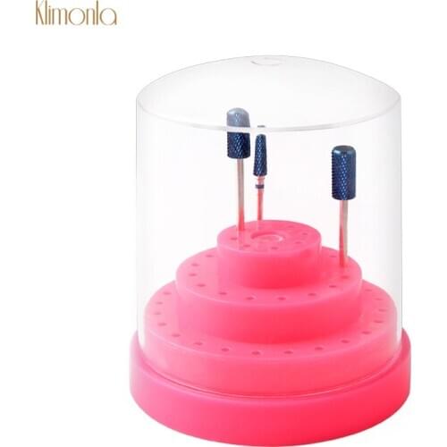 48 Holes Nail Drill Bit Manicure Organizer Plastic Nail Drill Holder Stand Displays Cover Nail Art Storage Box Tools For Salon