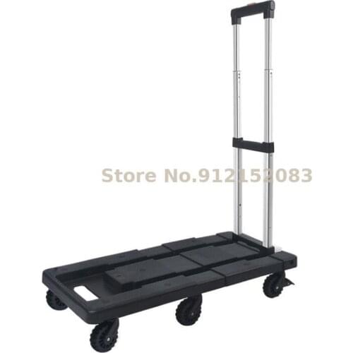 Portable Flatbed Truck Towing Trolley Six-wheel Handling Trolley Cart Household Folding Shopping And Grocery Shopping Rider Push