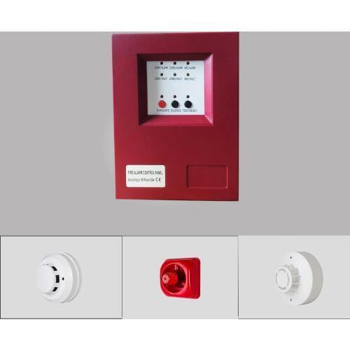 Metal Box 2 Zone Fire Alarm System Fire Alarm Control Panel Smoke Alarm For Home School Shop
