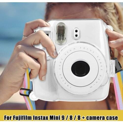 Camera Clear Hard PVC Case Cover with Strap for Fujifilm Instax Mini 9/8/8+ QJY99