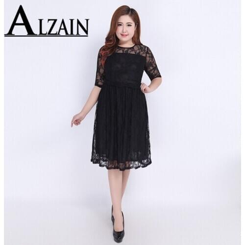 Plus Size O-Neck Half Sleeve Lace Elegant Dress 2020 Women Fashion Sexy Office Club Work Ladies Dresses Big Size Vestido
