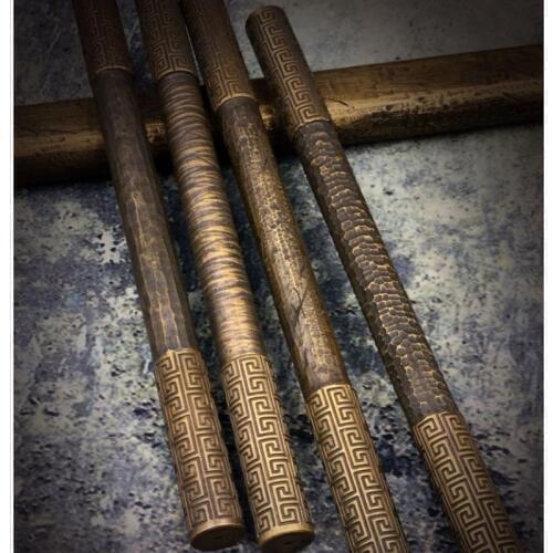 Vintage Style Handmade Brass Pen Old Technique Golden Cudgel Ballpoint Pen Self Defense EDC Tool Outdoor 4 Styles