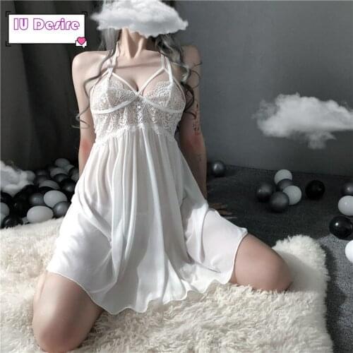 Sexy Skirt Womens Summer Thin Lace Transparent Temptation Hot Extreme Pajamas Private Room Fun Sling