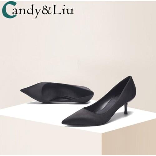 Pointed High Heels Womens Comfortable Nude Hotel Professional Work Shoes Cat with Black 5cm Medium Heel Fine Heel Shoes Women