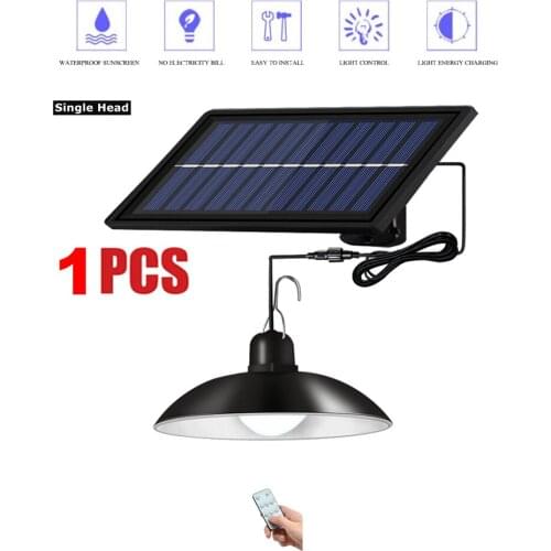 Remote 30 led 2 head Retro Lampshade Waterproof Solar Pendant Light Outdoor Indoor Solar Lamp Cable Suitable for courtyard garde