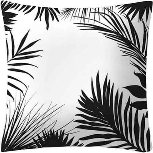 Breathable Pillowcase Shrink Resistant Polyester Tropical Plant Printed Throw Pillow Cover Home Decor