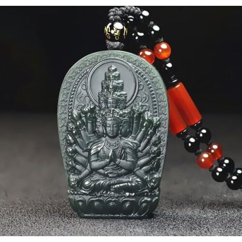 Natural Jade Pendant Hand Carved Jadeite Necklace for Women Men Fashion Accessories with Chain Jewelry