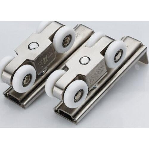 1 Set Stainless Steel Sliding Door Roller Bear 30KG Home Room Wardrobe Wood Door Hanging Wheels For Furniture Hardware Wheel