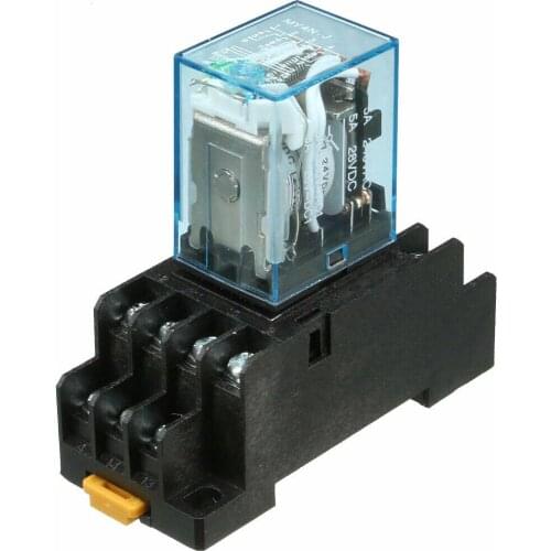 1PCS/5PCS/10PCS MY4NJ HH54P 4PDT Miniature Coil Generalelectromagnetic relay 5A 14pin With Socket Base 12V 24V 110V 220V 380V