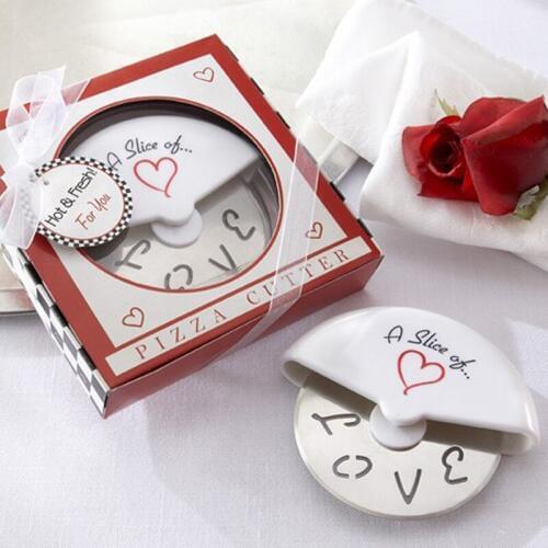 100pcs/lot A Slice of Love Pizza Cutter Wedding Favors And Gifts Wedding Supplies Wedding Souvenirs Wedding Gifts Free Shipping